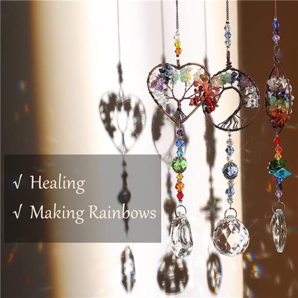 3pcs Crystal Suncatchers for Windows Hanging Tree of Life Sun Catchers Decor - Picture 4 of 6